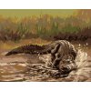 zuty Zuty - Maľovanie Podľa Čísel - Aligátor Bežiaci Do Vody (D. Rusty Rust), 80X100 Cm, Plátno (8596530157663)