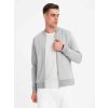 Elegantná sivá pánska mikina bez kapucne v4 om-sszp-0238 - XXL