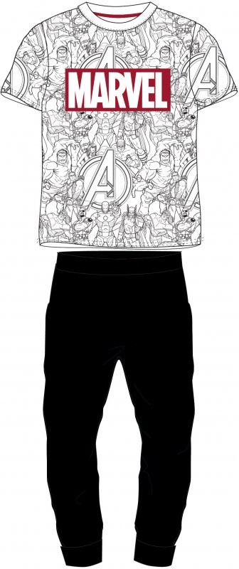 Avengers Marvel pánské pyžamo kr.rukáv bílo černé od 23,99 € - Heureka.sk
