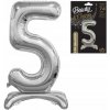 Godan Samostojaci fóliový balón 5 strieborný 74 cm