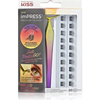 KISS imPRESS Press-on Falsies trsové nalepovacie mihalnice s uzlíkom 01 Natural 20 ks