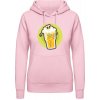 AWDis Hoodie Mikina - Dizajn - Smrtka v pivnom pohári - Bábätkovská ružová - XS - Dámske