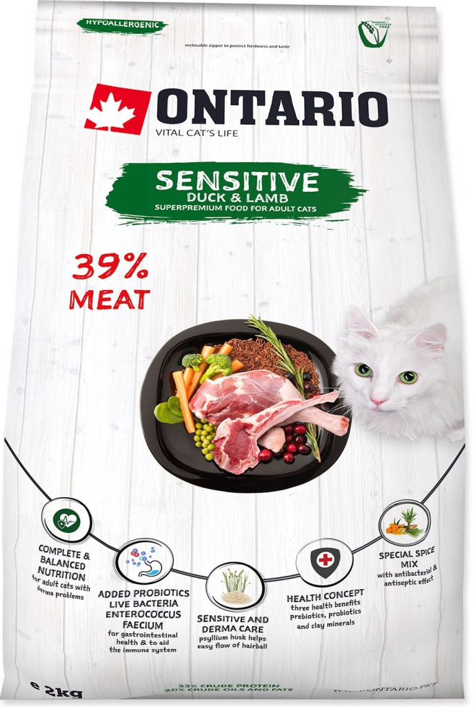 Ontario Cat Sensitive Derma 6,5 kg