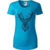 Jeleň kresba - Dámske tričko z organickej bavlny Origin (GOTS) - 2XL ( Svetlý tyrkys )