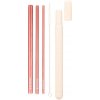 Ecocare Ekologické kovové slamky cestovná sada Ružové 3 ks