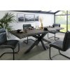 Bighome - Jedálenský stôl mango 180x90x77 sivý lakovaný / krížový rám antracitový lesklý METALL 5