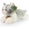 Plyšová Hračka Mačka Ležiaca Sivo-Biela Pruhovaná - 30/20cm