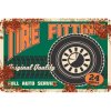 Ceduľa Tire Fitting Vintage style 30cm x 20cm Plechová tabuľa
