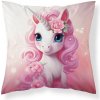 DETEXPOL Obliečka na vankúšik Jednorožec ruže micro Polyester, 40/40 cm