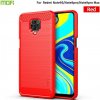 Gumený kryt MOFI Carbon na Xiaomi Redmi Note 9S/9 Pro - Červená