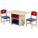 Detský stolík so stoličkou KidKraft detský stôl Star s dvoma stoličkami a boxy