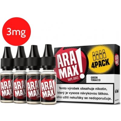 E-Liquid Aramax 4Pack Green Tobacco 4x10ml - 3mg