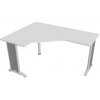 Hobis Pracovný stôl Flex, ergo, pravý, 160x75,5x120 (60x60) cm, biela/kov