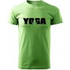 Yoga nápis - Klasické pánske tričko vyššej gramáže - 3XL ( Trávová zelená )