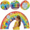 Viga Toys VIGA Drevená senzoricko-manipulačná doska EDU Rainbow s certifikátom FSC
