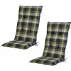 Livarno® Podsedák na kreslo s vysokým operadlom Valencia/Miami, károvaná/zelená, 2 kusy (800012920)