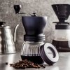 HARIO Skerton Plus čierny - sklenný ručný mlynček na kávu