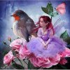 Norimpex Diamantové maľovanie Červenka s kvetinovou vílou 30 x 40 cm