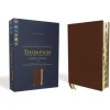 Niv, Thompson Chain-Reference Bible, Large Print, Genuine Leather, Cowhide, Brown, Red Letter, Art Gilded Edges, Thumb Indexed, Comfort Print