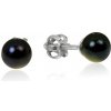 GOLDIE Zlaté náušnice s čiernou sladkovodnou perlou Jacey LEA923.PAB