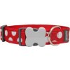 Obojok RD 40 mm x 37-55 cm - White Spots on Red