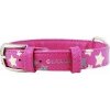 COLLAR Kožený obojok s hviezdami Glamour, 38-49cm/25mm, ružová