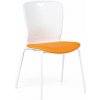 Plastová konferenčná stolička OPEN, biela/oranžová