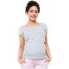 Be MaaMaa Tehotenské tričko/blúzka Celina - svetlo sivá S (36)