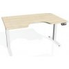 Pracovný stôl Motion Ergo, PO, 2S, 140x70,5-120,5x90 cm, agát/biela