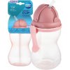 Canpol babies Fľaša športová sa slámkou- ružová 370 ml