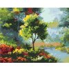 Zuty – Maľovanie Podľa Čísel – Strom Medzi Kvetmi Pri Rieke, 40 × 50 cm, Plátno + Rám 8596530072614