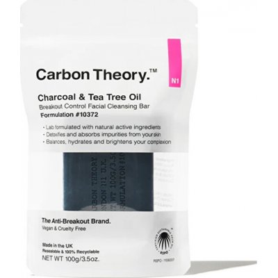 Carbon Theory Charcoal & Tea Tree Oil Breakout Facial Cleansing Bar - Čistiace pleťové mydlo 100 g