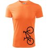 Bicykel na výšku - Pánske tričko Fantasy športové - XL ( Neon mandarine )