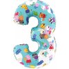 BP Balónik fóliový narodeninové číslo 3 - Peppa Pig 66 cm
