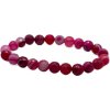 Achát růžový krajkový fazet náramek elastický přírodní kámen, kulička 8 mm / 16 - 17 cm, klid - ochrana - síla - harmonie