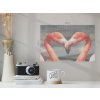 Vymalujsisam.sk Zažehľovacie korálky – Plameniaky v tvare srdiečka Veľkosť: 30x45cm, Varianta: Bez náradia
