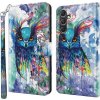 Peňaženkové 3D puzdro na Galaxy A55 5G - Kresba Sovy