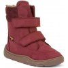 Dievčenská zimná barefoot obuv ZERU TEX WINTER Bordaux, Froddo, G3160240-5, červená - 31