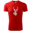 Jeleň z listov - Pánske tričko Fantasy športové - 2XL ( Červená )