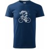 Cyklo kostra - Klasické pánske tričko vyššej gramáže - 4XL ( Polnočná modrá )