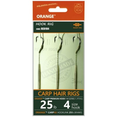 Life Orange hotový Naväzec Carp Hair Rigs S1 14 cm 6 20 lb 3 ks