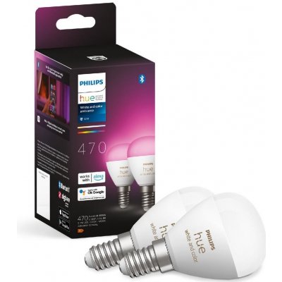 Philips | SADA 2x LED RGBW Stmievateľná žiarovka Philips Hue WACA P45 E14/5,1W/230V | P5750