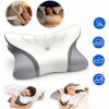 MEMORY FOAM ERGONOMICZNA VANKÚŠ RYBÍ CHVOST BIELO-SIVÉ FAREBNÉ PREVEDENIE