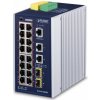 PLANET IGS-20160HPT sieťový prepínač Riadený L2/L3 Gigabit Ethernet (10/100/1000) Podpora napájania cez Ethernet (PoE) Modrá, Biela (IGS-20160HPT)