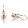 Cutie Jewellery Zlaté detské náušnice C1556-10-X-1 fuchsiová