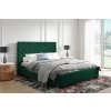 TIMOTHY 180X200 ČALÚNENÁ MANŽELSKÁ POSTEĽ ZELENÁ ZAMATOVÁ LÁTKA S ÚLOŽNÝM PRIESTOROM