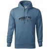 Parkour evolúcia - Mikina pánska Cape s kapucňou - 2XL ( Denim )
