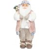 Dekorácia MagicHome Vianoce, Santa, s darčekom, ružovo-hnedý, 46 cm