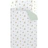 Biele/zelené bavlnené detské obliečky na jednolôžko 135x200 cm Mini Moo Cow – Bianca