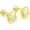 MYRO Náušnice zo žltého zlata zirkóny 5 mm x 5 mm na balón